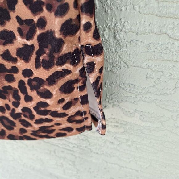 Boston Proper Leopard Print Zip-Up Women’s Size L Multicolor Sleeveless - Picture 5 of 7